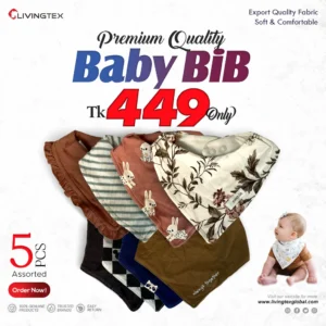 5 PCS BABY BIBS (ASSORTED)