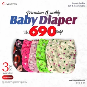 3 PCS ASSORTED BABY DIAPER PANTS