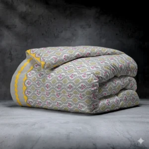 white-yellow King Size Comforter